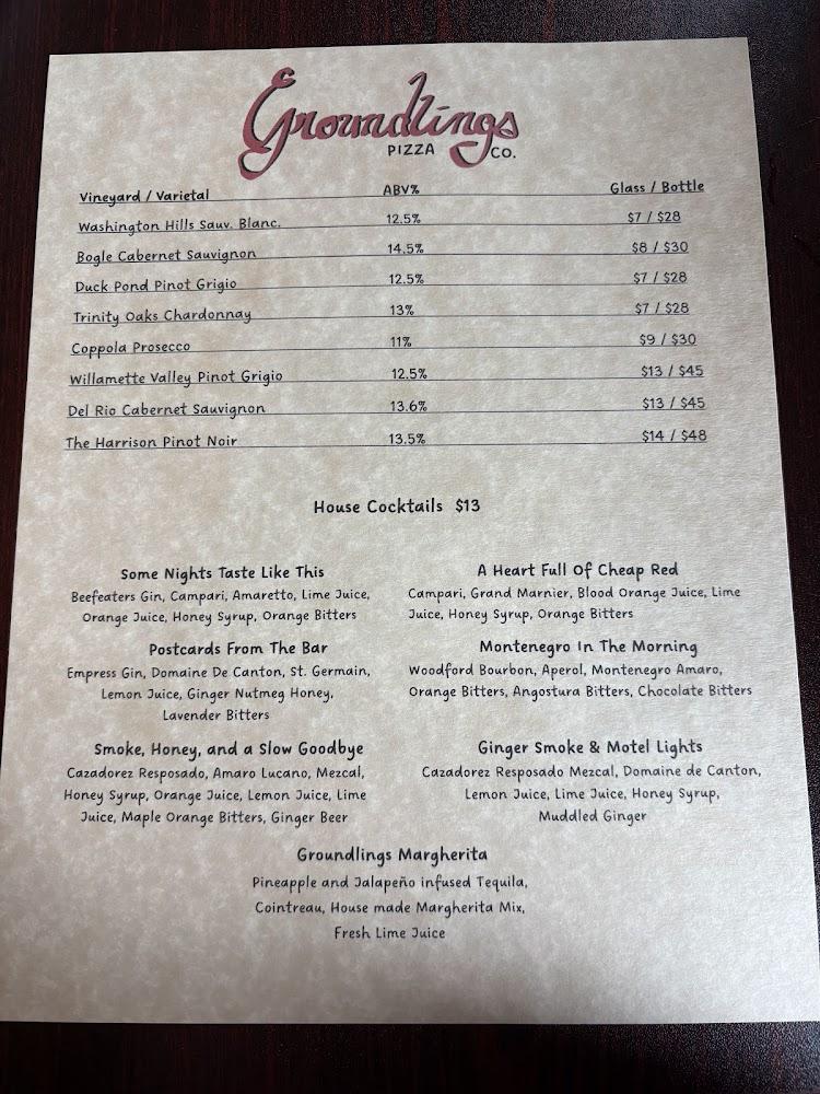 Groundling Pizza Co. Menu image 2