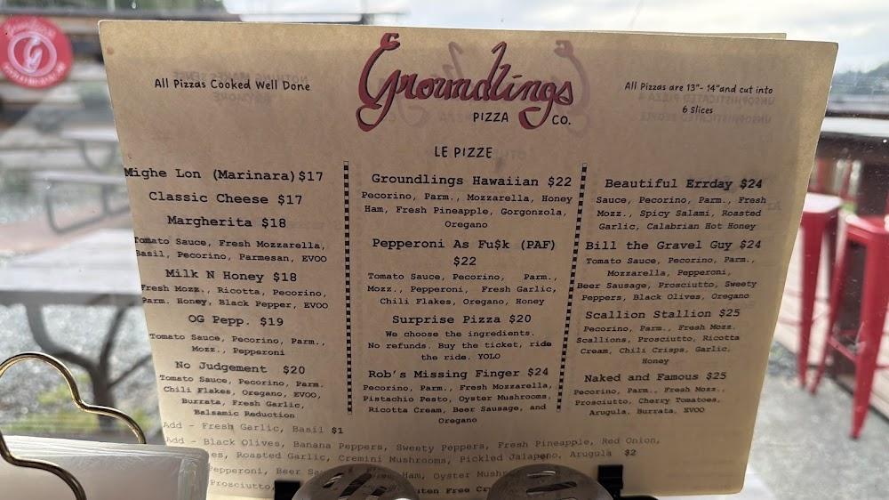 Groundling Pizza Co. Menu image 3